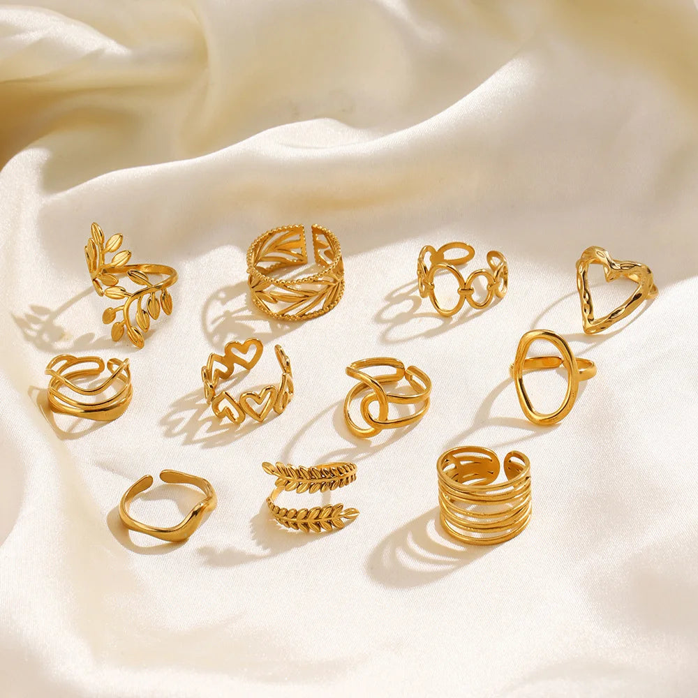 Open Heart Stainless Steel Ring