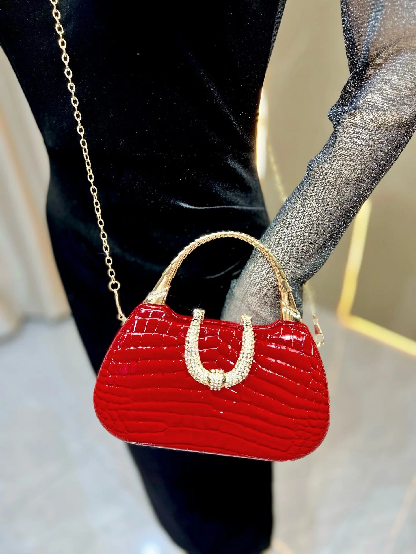 New Banquet Handbag Diamond-encrusted Fashion Dinner Women's Handbag High-quality Fashion Women's Shoulder Oblique Bag