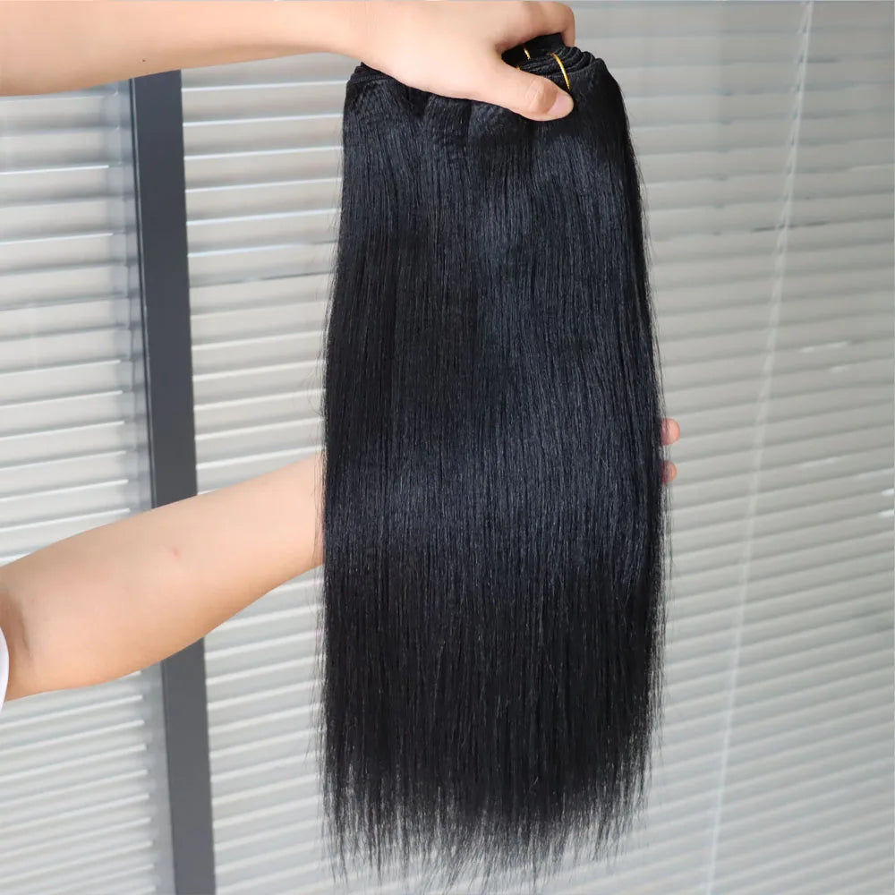 Light Yaki Virgin Human Hair Weaving Bundles for Women