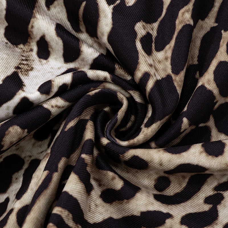 Leopard Print Sleeveless Jumpsuit with Stretch for Women