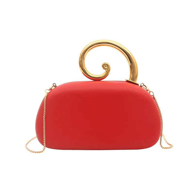 Sequined Irregular Handle Evening Clutch