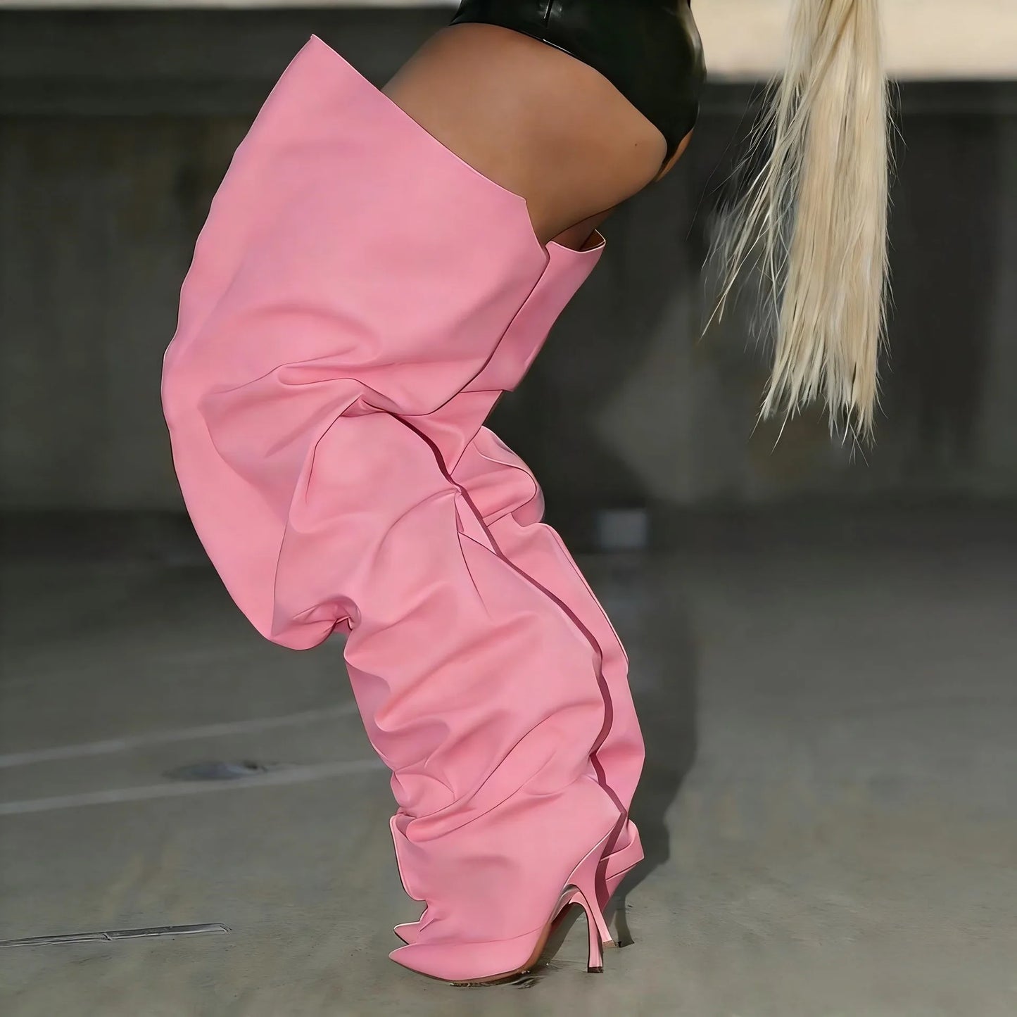 Pointed Over-the-Knee Boots With Thin Heels for Women