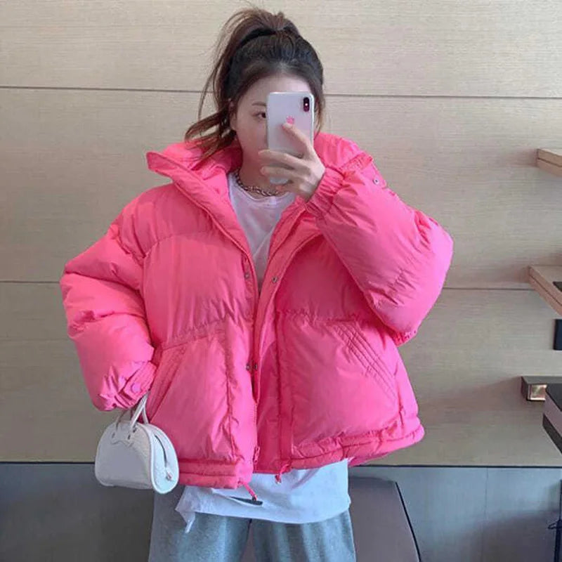Warm Oversized Hooded Cotton Puffer Parka for Women