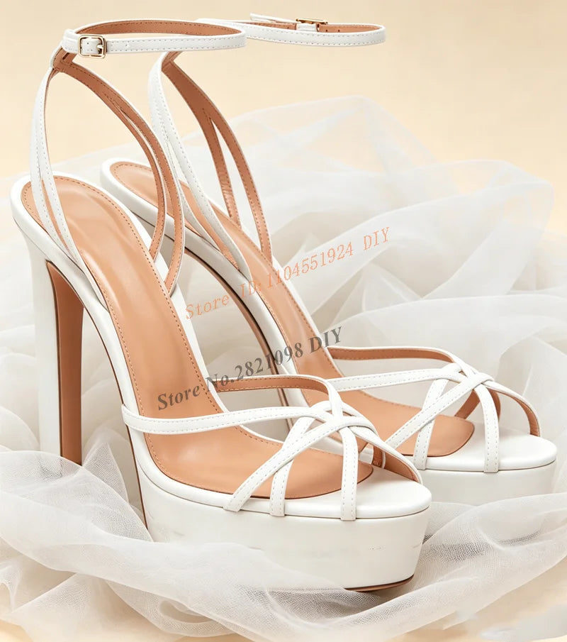 Open Toe Suede Trimmed Mesh Platform Sandals for Women