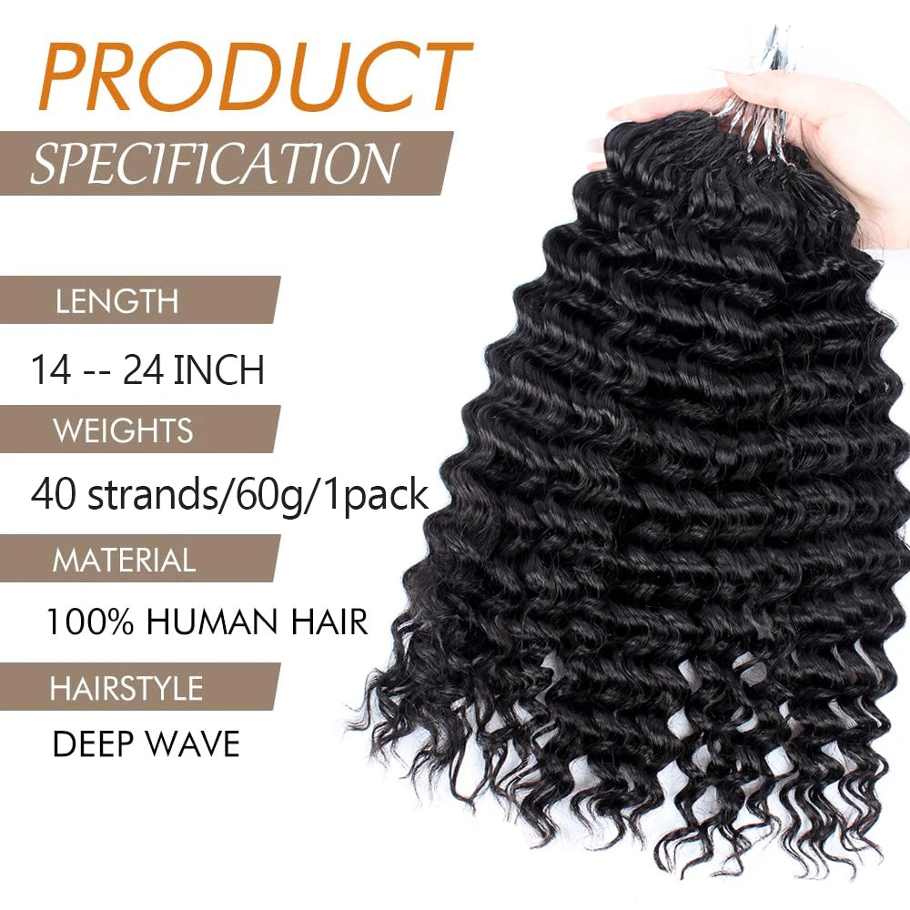 Deep Wave Human Hair Braiding Extensions for Women