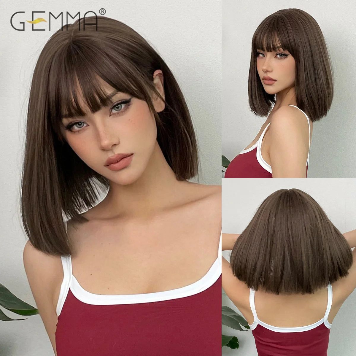 Shoulder Length Synthetic Ombre Pink Bob Wig For Women