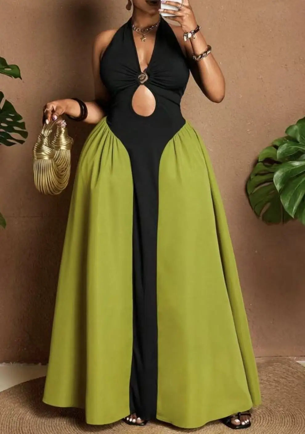 Elegant Sleeveless African Dashiki Maxi Dress for Women