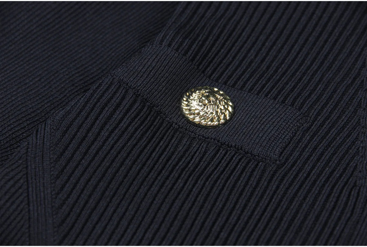 High-end Spring and Autumn New Fashion Women's Knitted Jacket Slim Elegant Commuter Knitted Top Cardigan Hidden Button Sweater