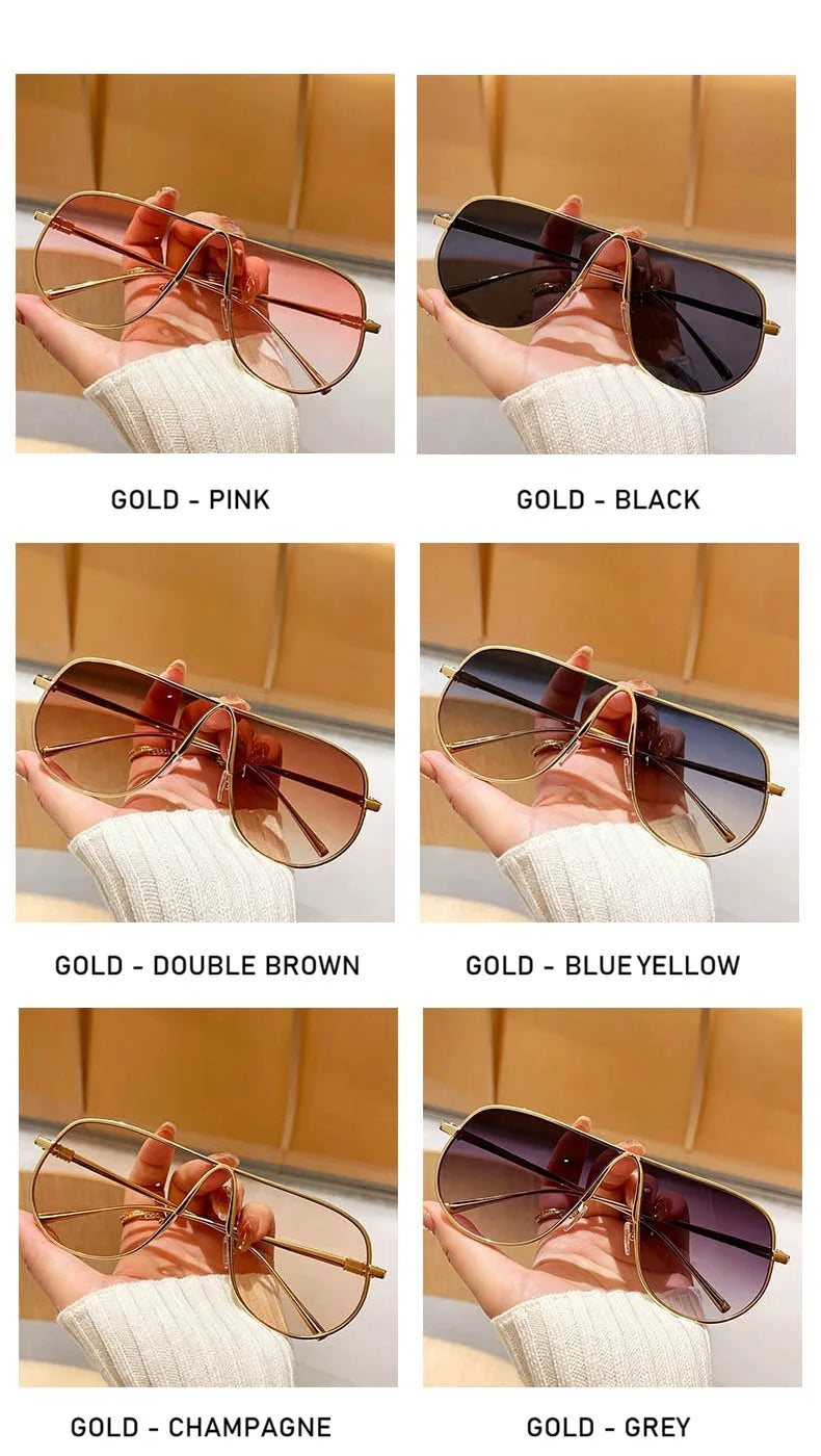 Oversized Gradient Pilot Sunglasses