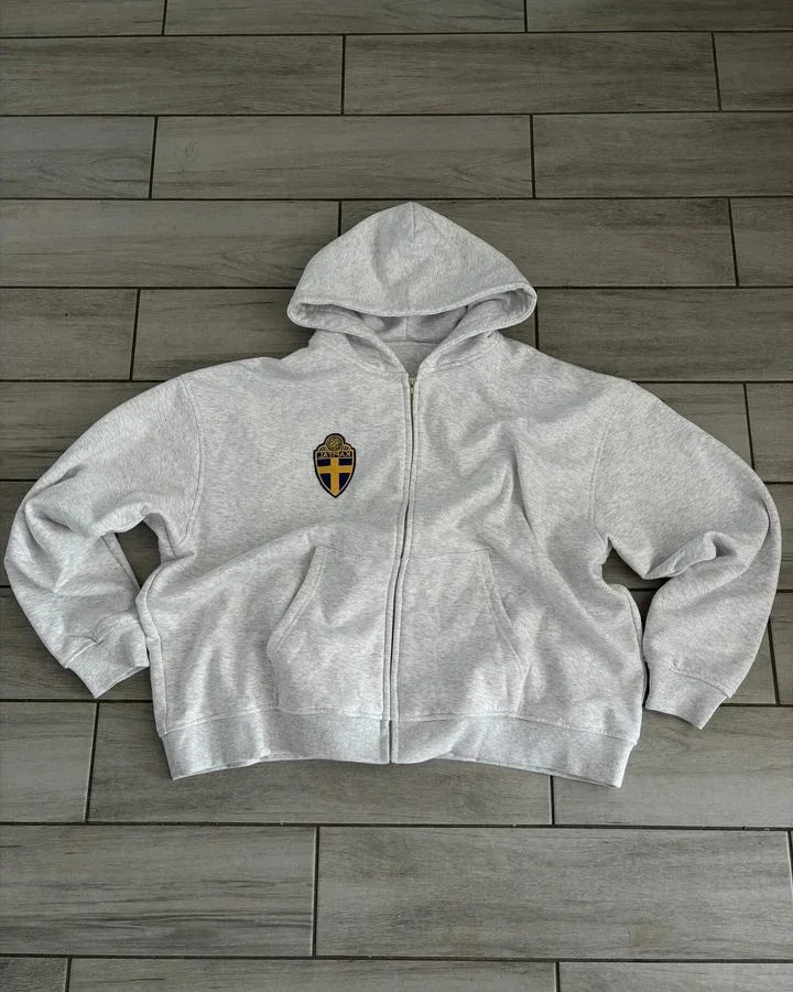 Retro Striped Hoodie Sweatpants Two Piece Set Sportswear Mens Hip Hop Embroidered Oversized Sweatshirt Casual Drawstr Pants Set
