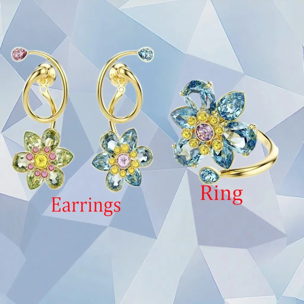 Gold Plated Zirconia Crystal Pendant Set for Women
