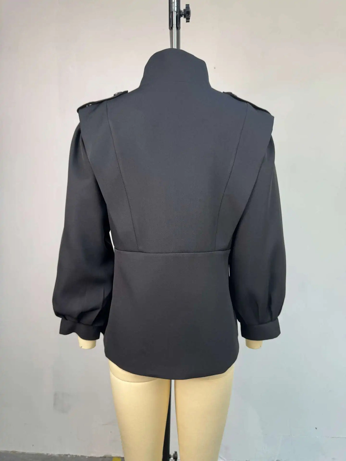 Elegant Short Trench Coat With Stand Collar for Women