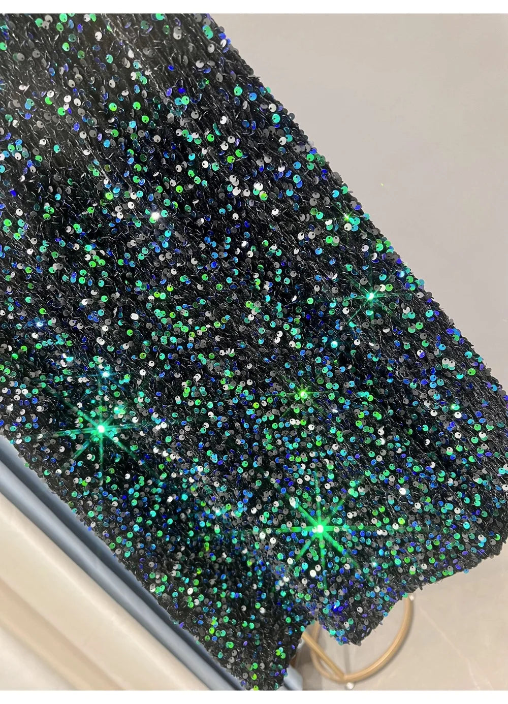 Blingbling New Autumn Winter All-match Mid-long Bodycon Skirt Colorful Sequins Elastic High Waist Slimming Lady Pencil Skirts