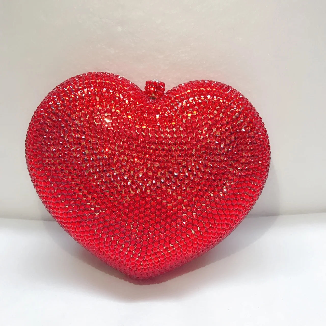 Red Peach Heart-shaped Diamond-encrusted Dinner Bag Full Of Diamonds Love Clutch Bag Hard Box Crystal Women's Banquet Dress Bags