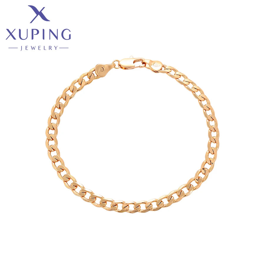Gold Tone Ethnic Link Chain Bracelet
