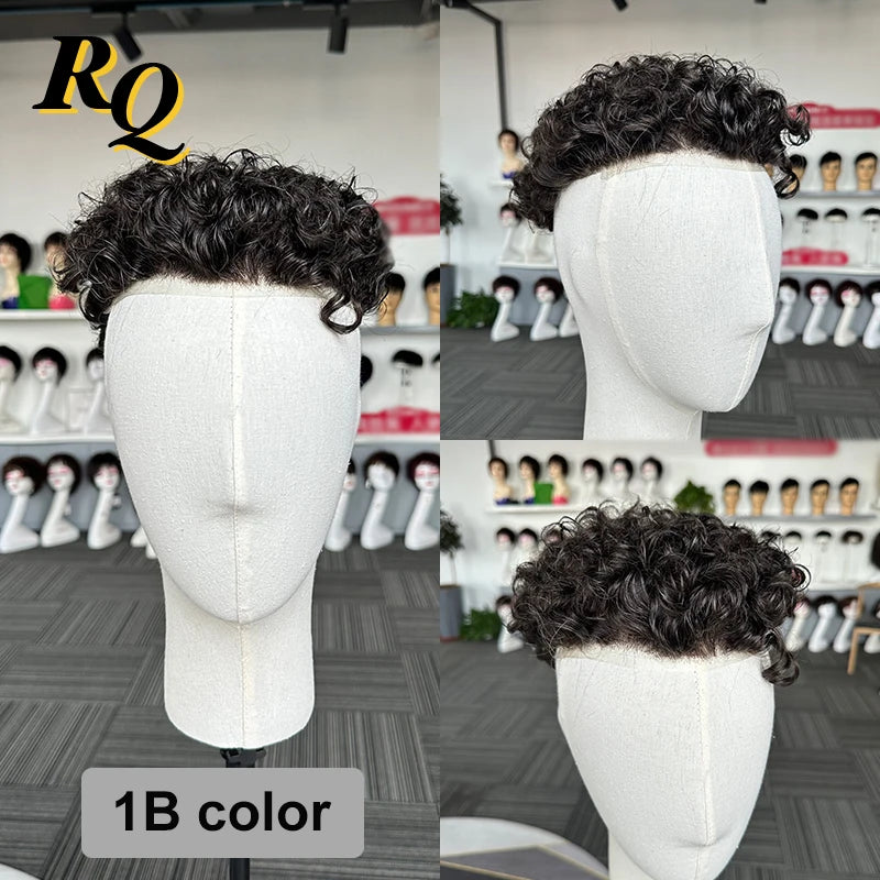 Pre Styled Human Hair Toupee For Men With Thin Skin Base