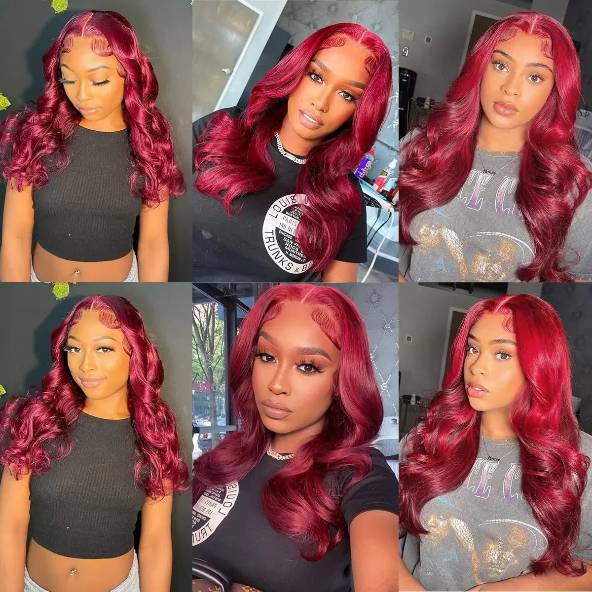 Luxury Burgundy Body Wave Lace Front Human Hair Wig For Women