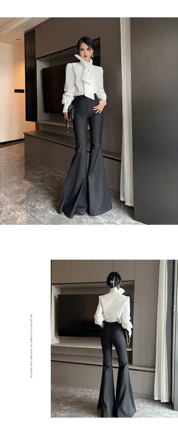 High Waist Bell Bottom Trousers