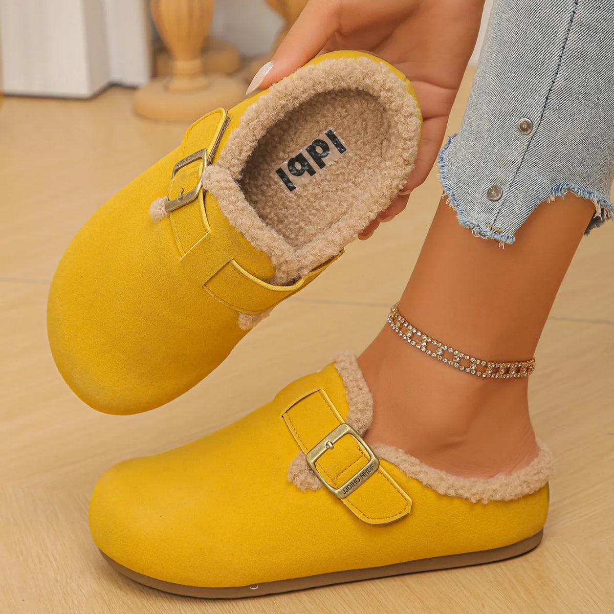 Indoor Thick Sole Cotton Platform Slippers for Women
