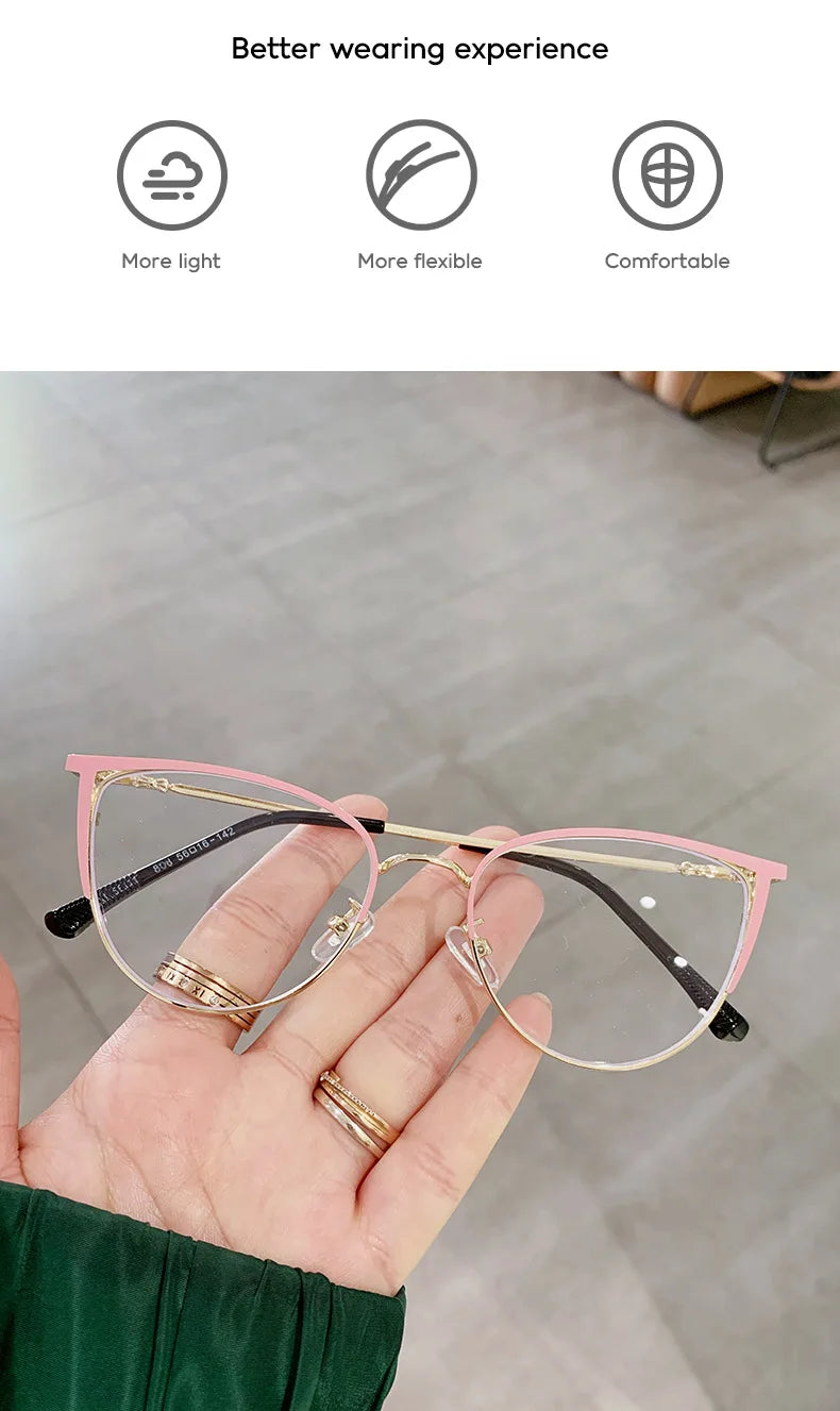 Lightweight Hollow Out Cat Eye Reading Glasses For Women