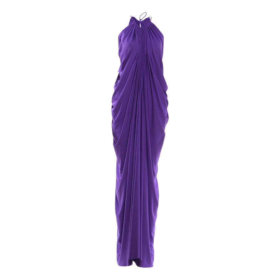 Elegant Ruched Long Off Shoulder Evening Dress for Women
