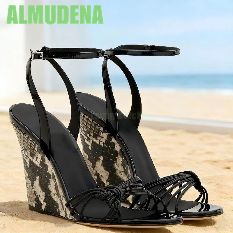 Comfortable Open Toe Buckle Strap Wedge Sandals For Women