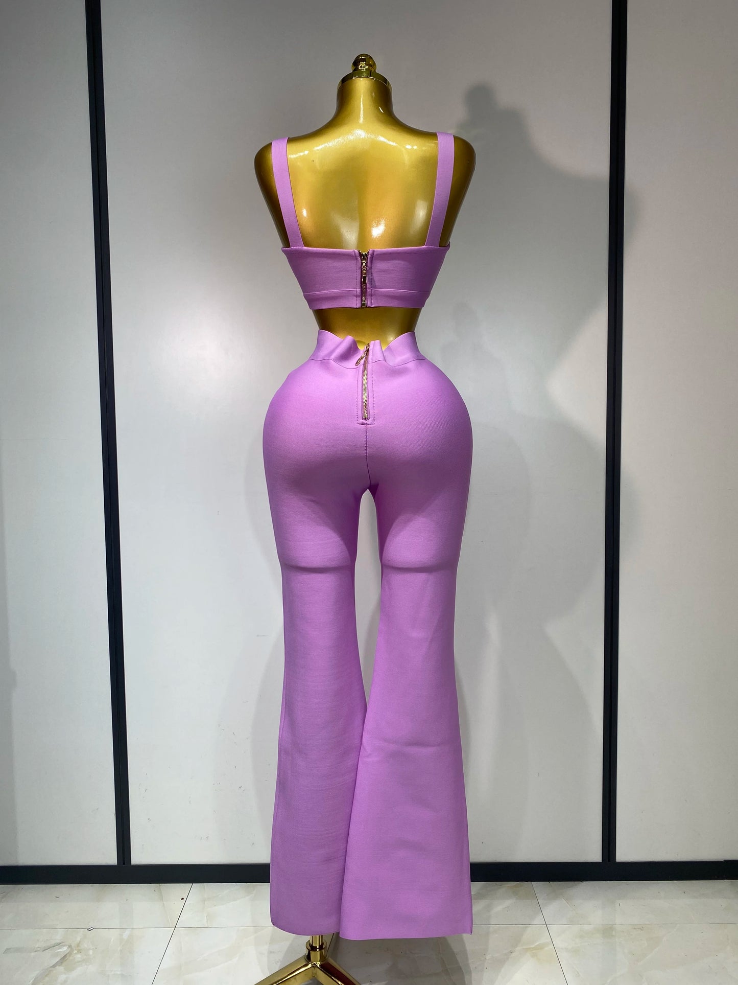 Women Sexy Bandage Crop Top Pant Set Evening Party Club Luxury Birthday High Street Fashion Elegant Luxury Birthday Outfit ﻿