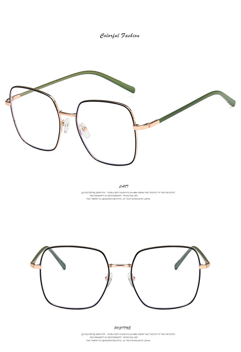 Anti Blue Light Oversized Square Glasses For Women