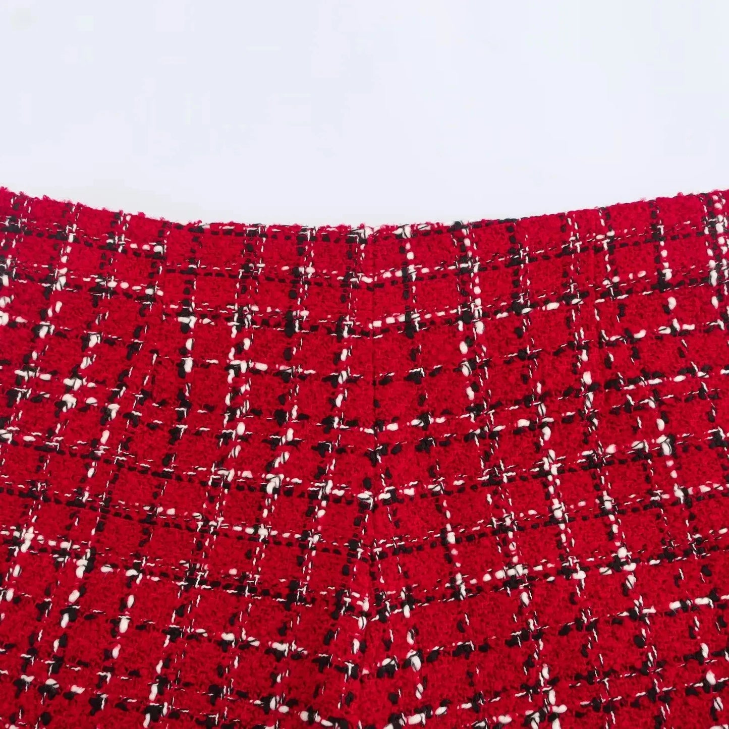 Retro Red Single-Breasted Jacket and Culottes Set for Women