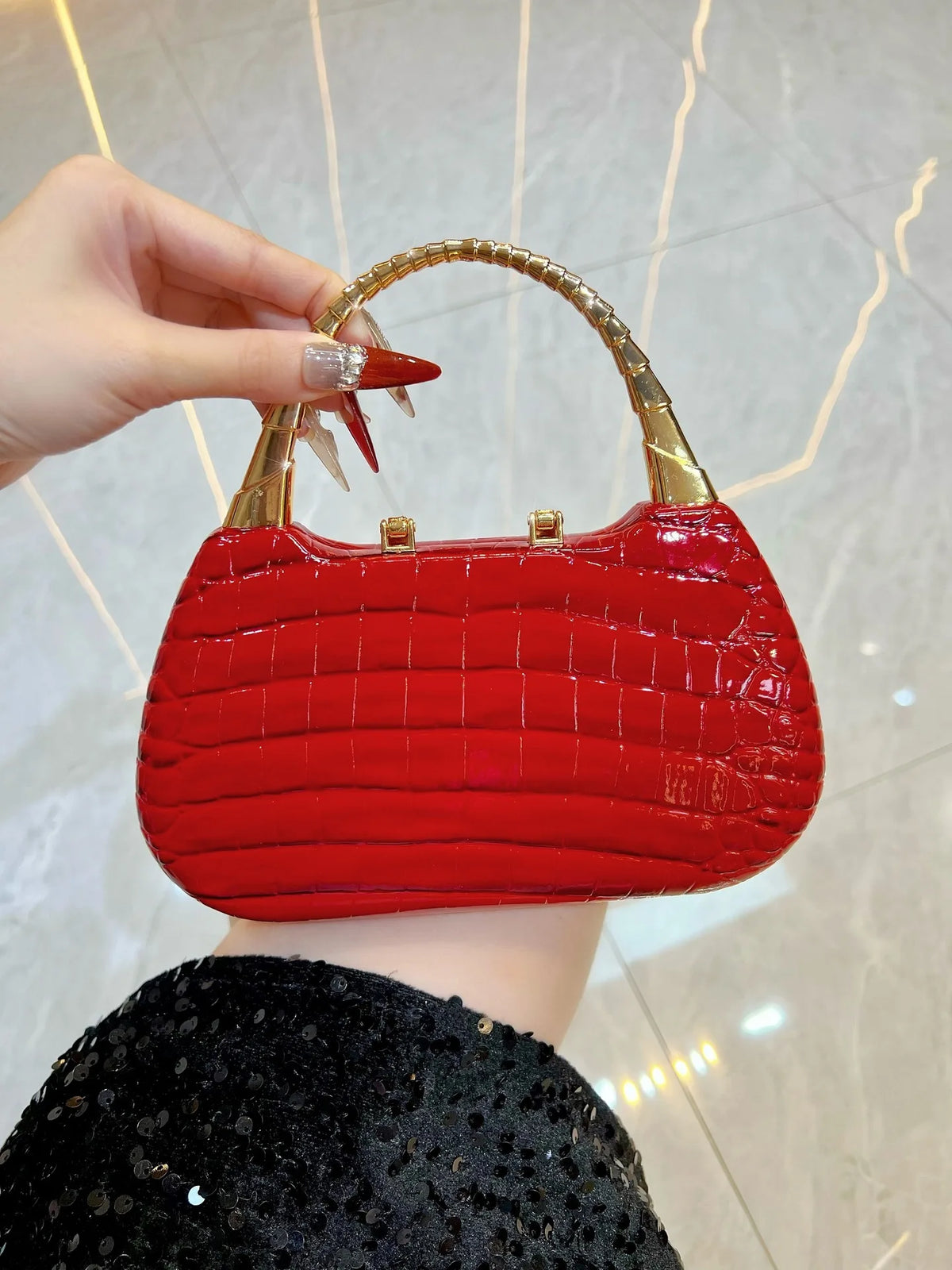 New Banquet Handbag Diamond-encrusted Fashion Dinner Women's Handbag High-quality Fashion Women's Shoulder Oblique Bag