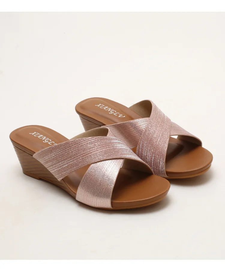 Bohemian Wedge Open Toe Sandals Lightweight Summer Casual for Women