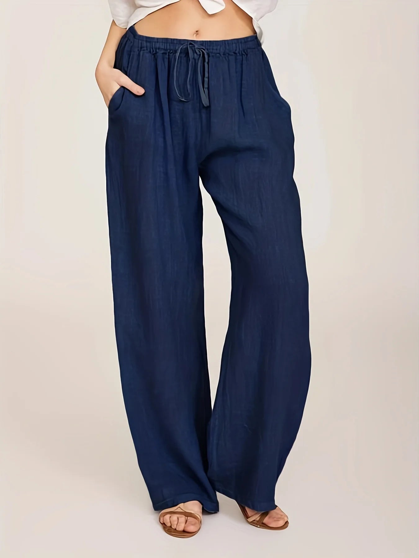 plus Size Women's Loose Cotton Linen Casual Pants 2026 New Style European And American Loose Fit Trousers for Women