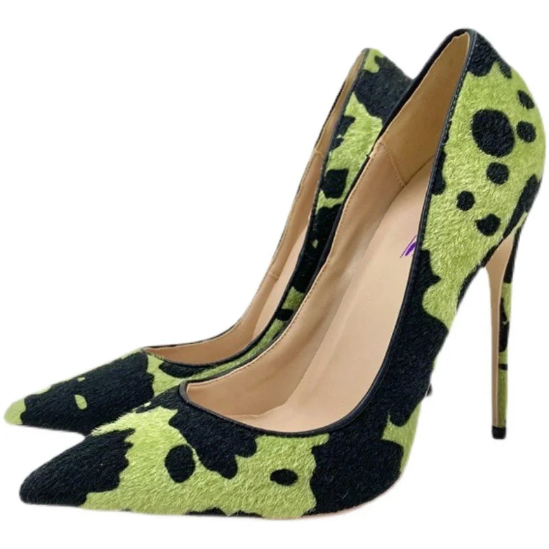 Camouflage Pointed Toe High Heel Stiletto Pumps for Women