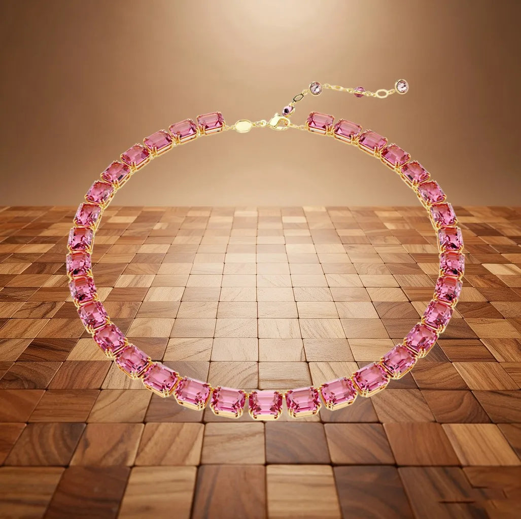 Cushion Cut Crystal Necklace, Earrings, Ring and Bracelet Set for Women