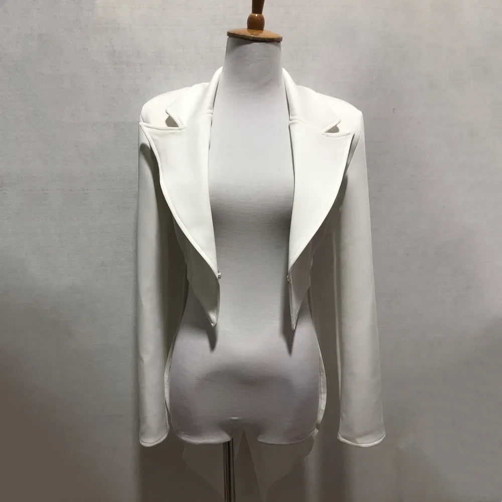Black And White Tailcoat Dance Performance Costume for Women