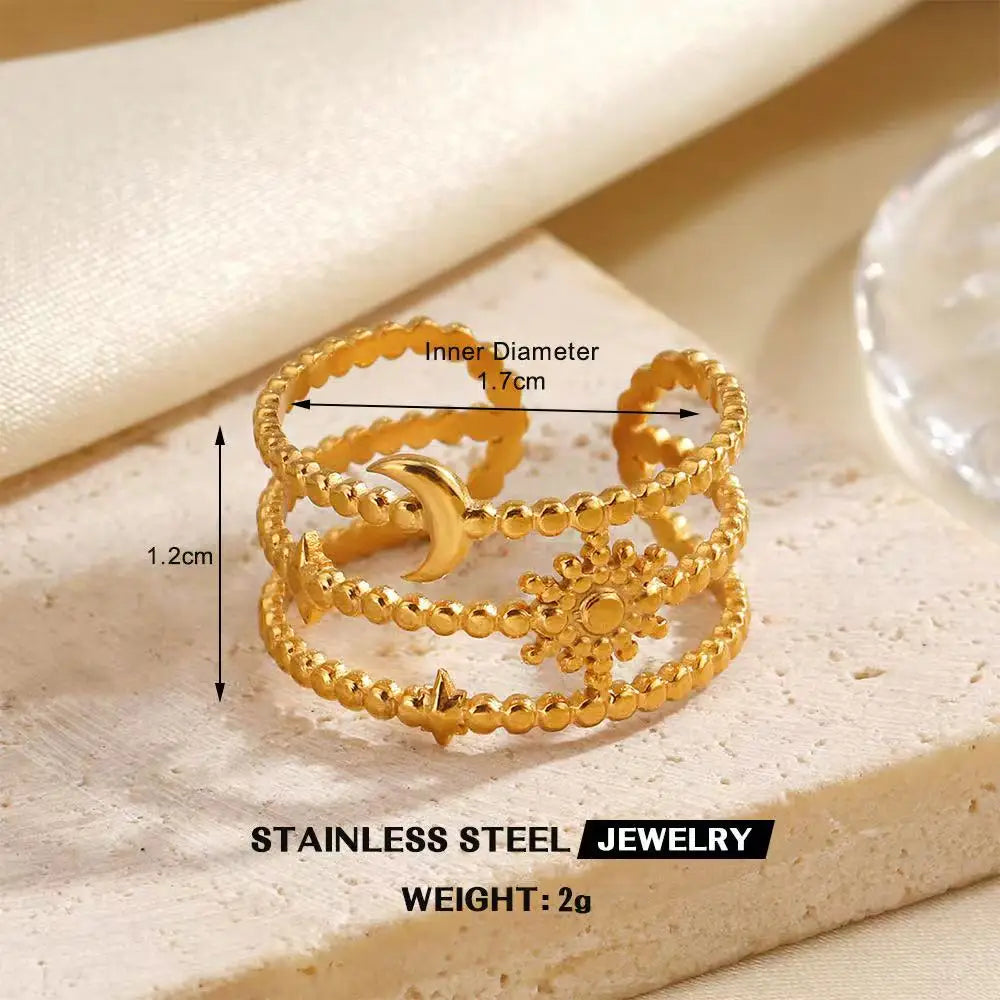 Open Heart Stainless Steel Ring