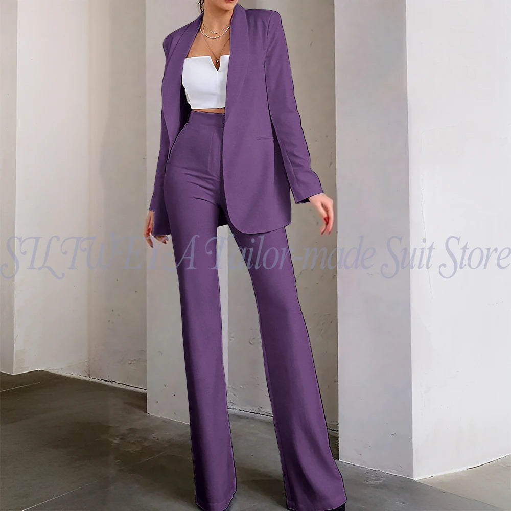 Classic Sophisticated Single Breasted Pants Set for Women