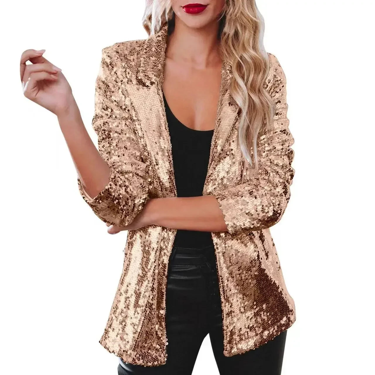 Customized 2025 New Women'sSequin Blazer Jackets Clothing Long Sleeve Elegant Jacket Autumn/Winter Collection Female Set