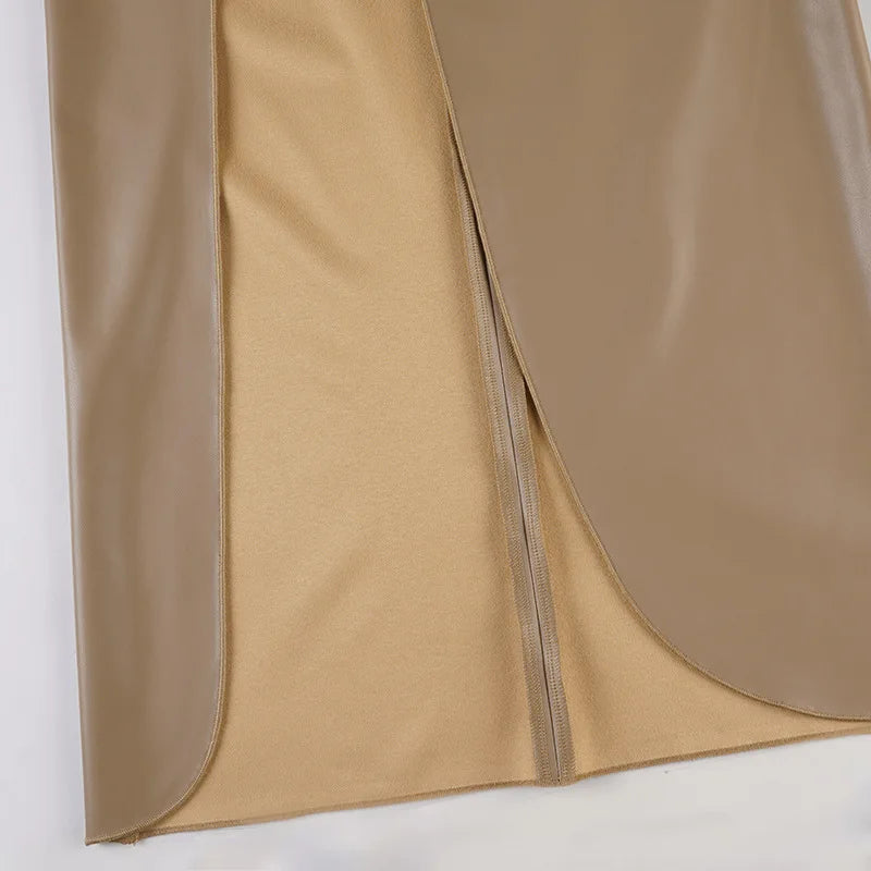 FAGADOER Sexy Ruched Patchwork Bodycon Long Dress Women Halter Deep V-neck Backless Dresses Female Streetwear Vestidos 2025 New