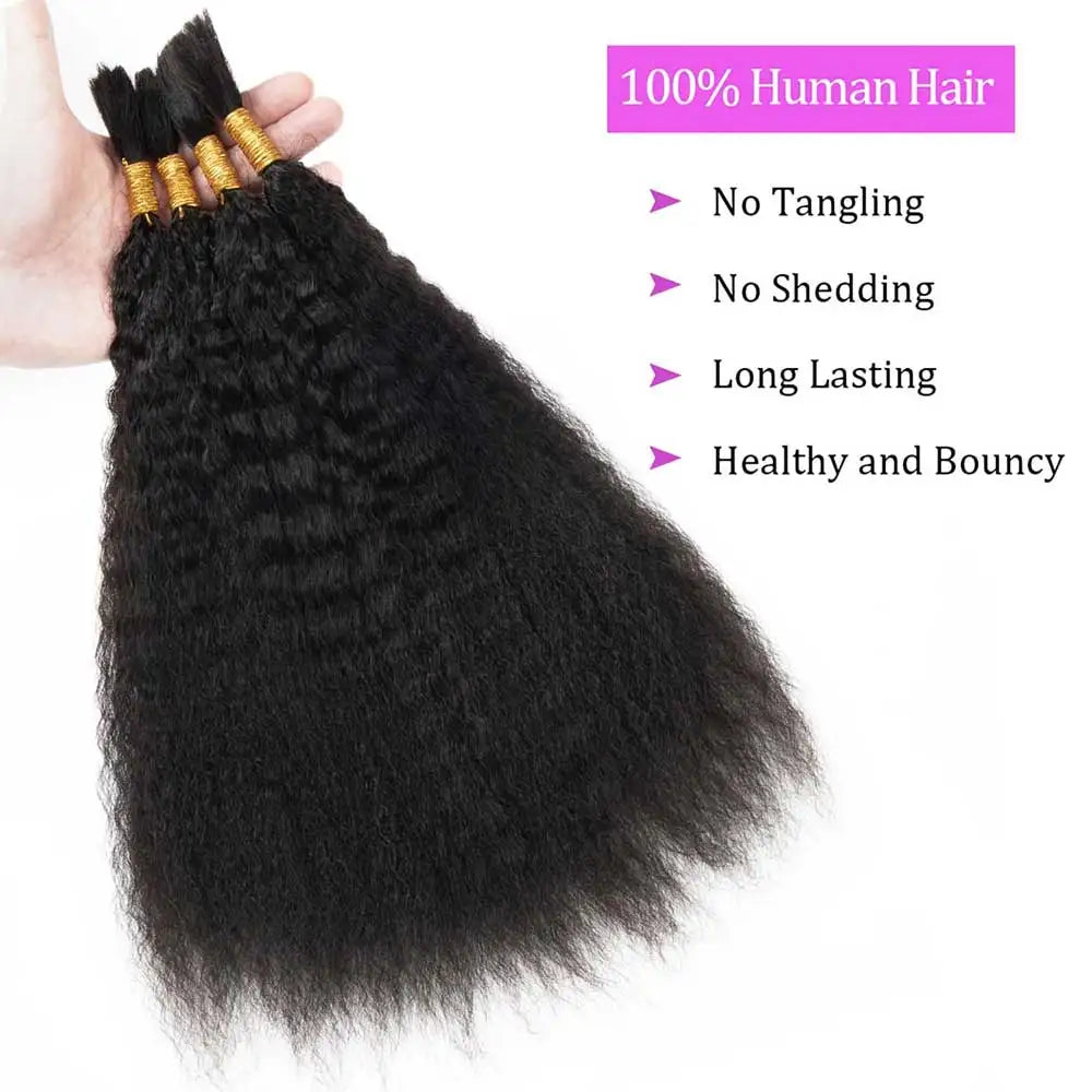 Kinky Straight Brazilian Braiding Human Hair for Women