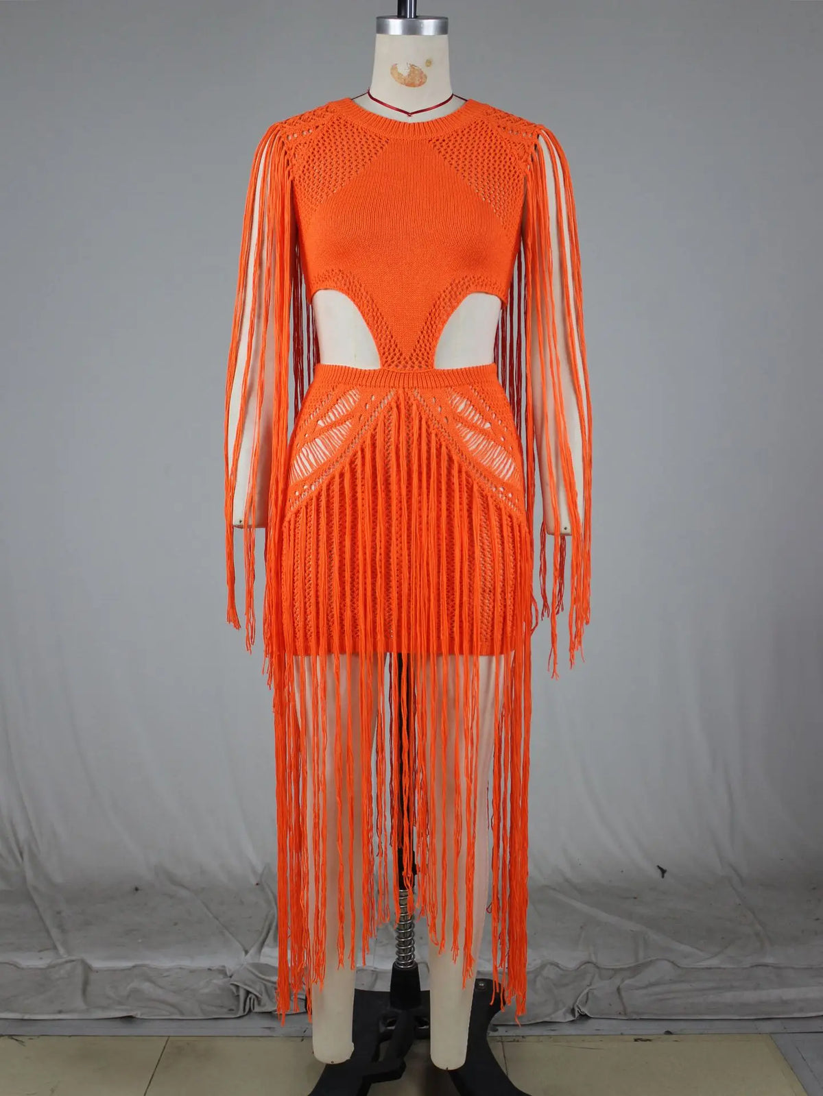 Boho Tassel Hollow Out Knit Summer Dress for Women