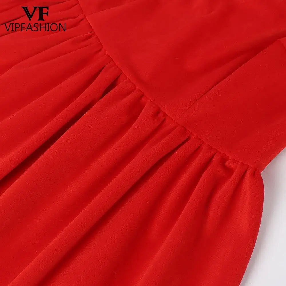 Long Sleeve Red Christmas Santa With Belt Dress for Women
