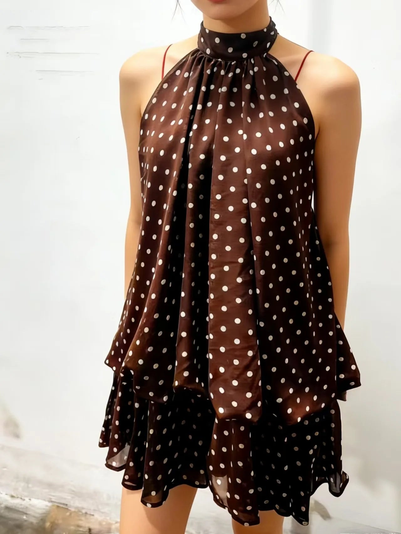 Chic Halter Neck Off Shoulder Backless Mini Dress For Women