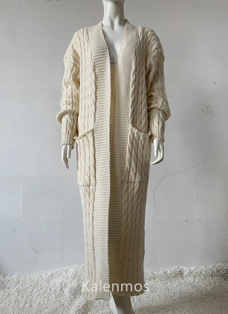 Long Sleeve Crochet Knit Cardigan Sweater for Women