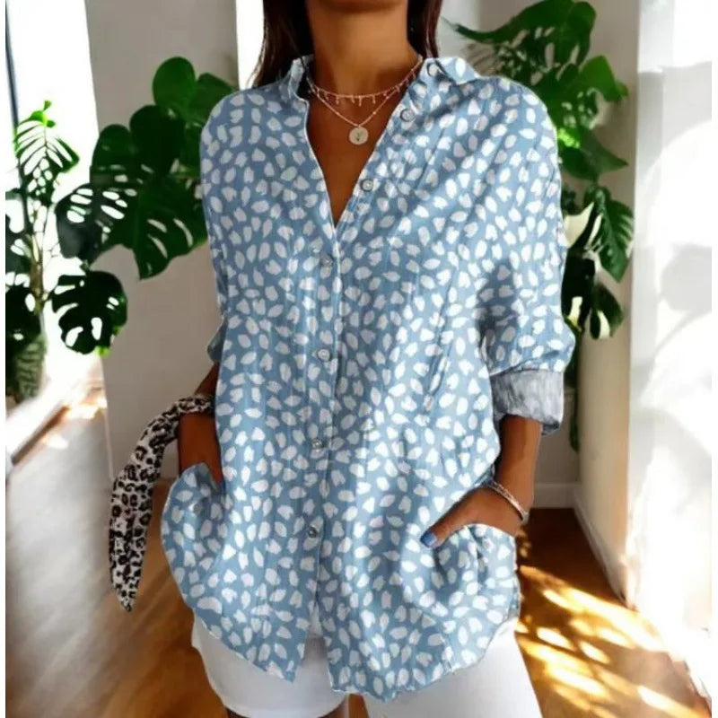 Ditsy Floral Oversized Dropped Shoulder Blouse for Women