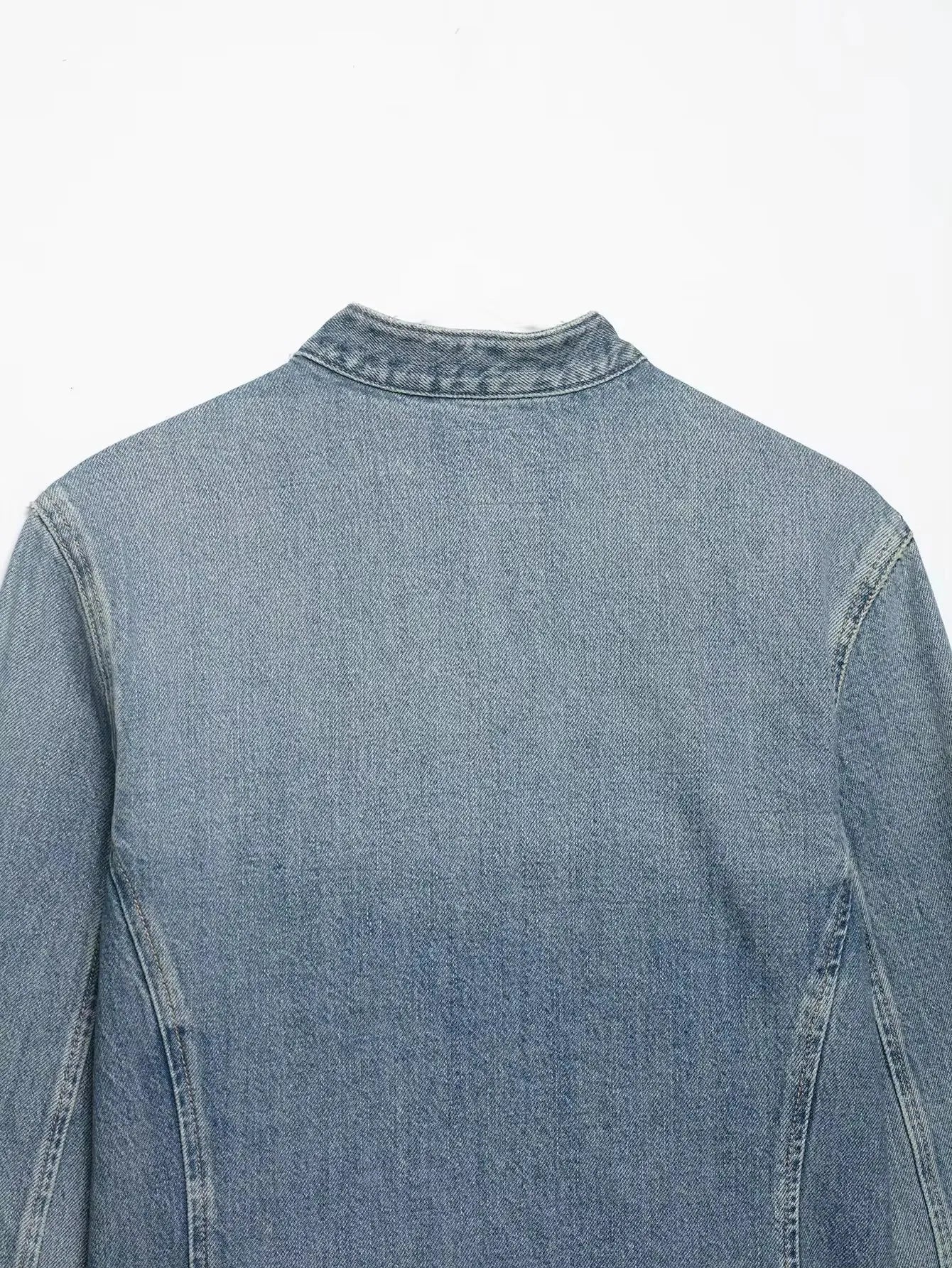 Vintage Inspired Retro Stand Collar Denim Jacket for Women