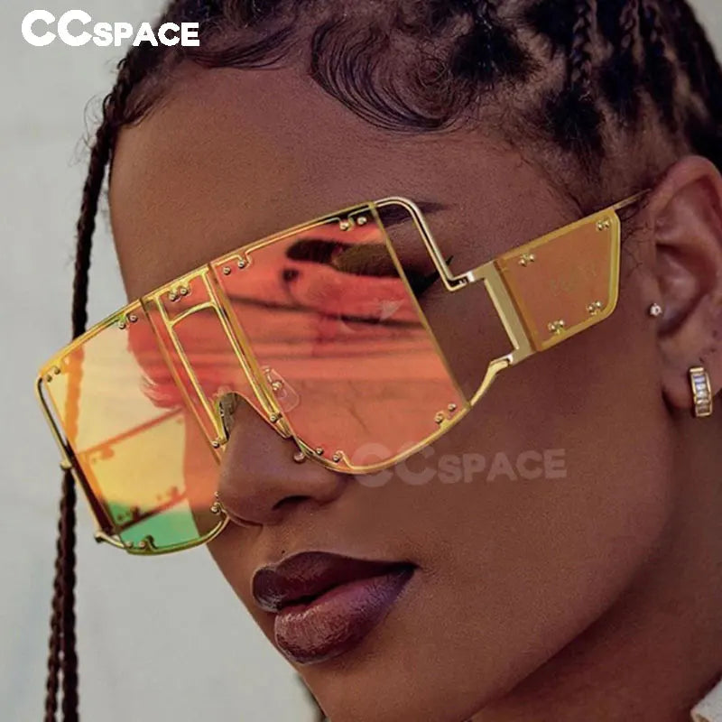 Oversized Mirrored Square Sunglasses