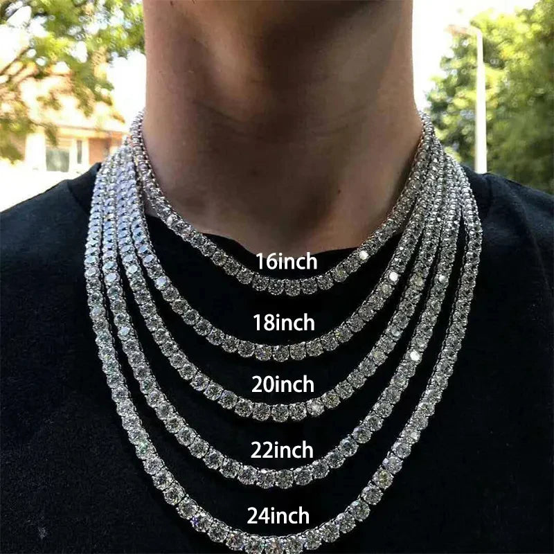 Moissanite Sterling Silver Tennis Chain Bracelet for Women