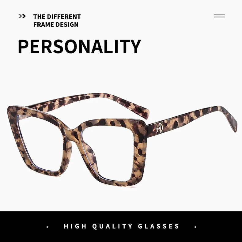 Vintage Black Floral Square Reading Glasses With Blue Light Filter for Women