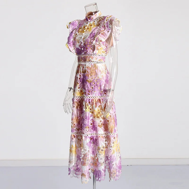 Embroidered Knee Length Dress